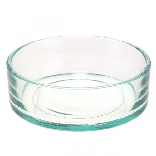 Floristik24 Cuenco decorativo de vidrio cuenco de vidrio redondo plano transparente Ø15cm H5cm