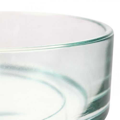 Floristik24 Cuenco decorativo de vidrio cuenco de vidrio redondo plano transparente Ø15cm H5cm