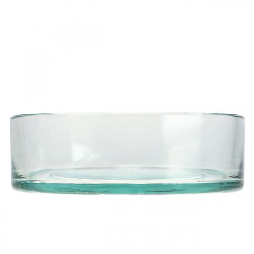 Floristik24 Cuenco decorativo de vidrio cuenco de vidrio redondo plano transparente Ø15cm H5cm