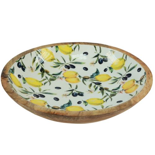 Floristik24 Cuenco decorativo cuenco de madera madera de mango limón Ø30/24cm juego de 2