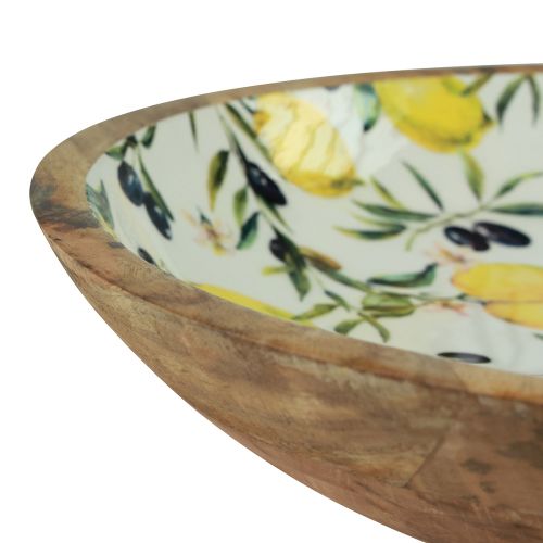 Floristik24 Cuenco decorativo cuenco de madera madera de mango limón Ø30/24cm juego de 2