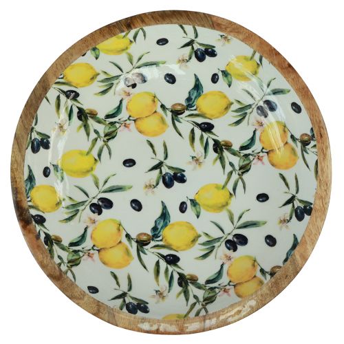Floristik24 Cuenco decorativo cuenco de madera madera de mango limón Ø30/24cm juego de 2