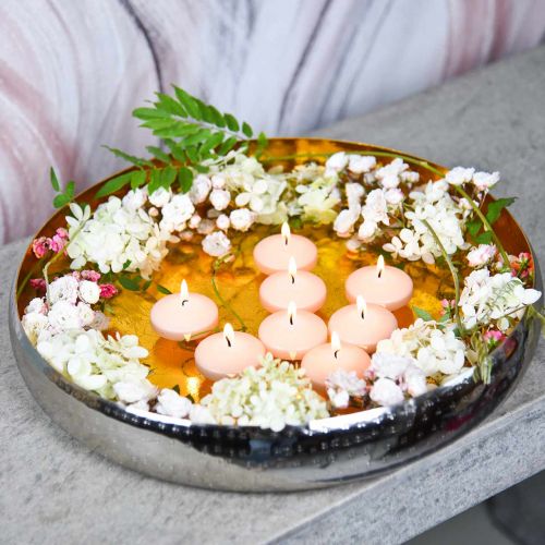 Floristik24 Cuenco decorativo metal redondo Bandeja dorada y plateada Ø36,5cm