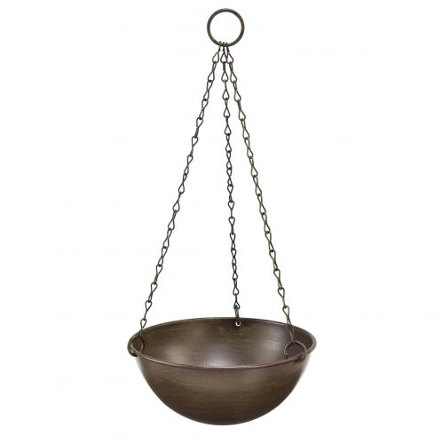 Cuenco decorativo de metal para colgar marrón oscuro Ø16,5cm H35cm