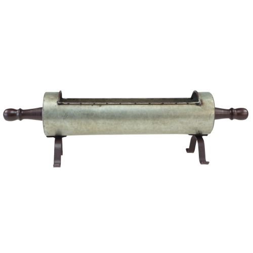 Floristik24 Cuenco decorativo rodillo aspecto zinc vintage 54×15×15cm