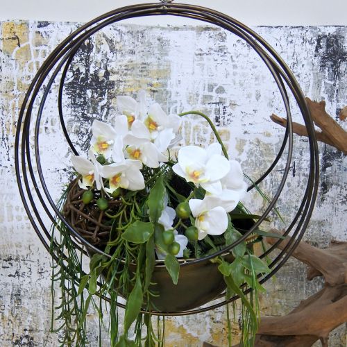 Floristik24 Cuenco decorativo para colgar cesta de flores metal Ø31cm H55.5cm