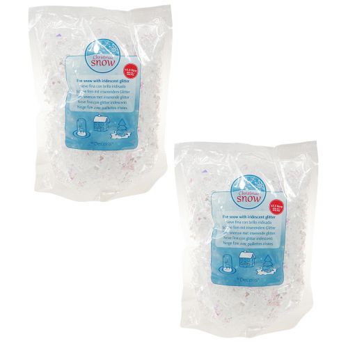Artículo Nieve decorativa fina copos de nieve blancos iridiscentes 2.5L×4pcs