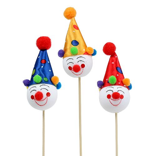 Floristik24 Enchufe decorativo payaso decoración de fiesta decoración de mesa 6pcs