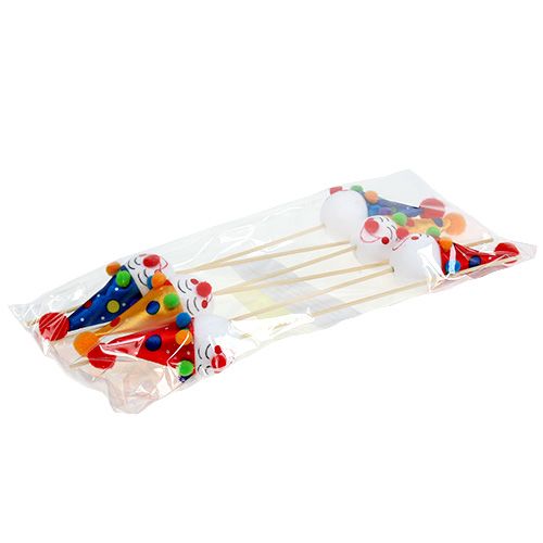 Floristik24 Enchufe decorativo payaso decoración de fiesta decoración de mesa 6pcs