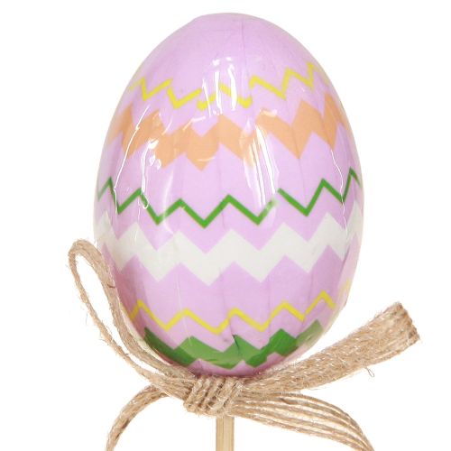 Artículo Plug decorativo huevos de Pascua con lazo colorido 4x5,5cm 12 piezas
