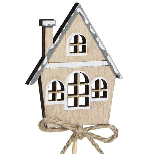 Artículo Tapones decorativos decoración navideña casas madera 4,5x5cm 12uds