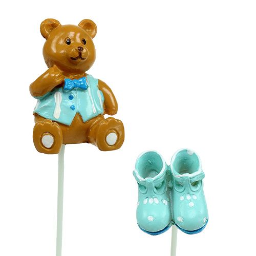 Artículo Plug decorativo osito zapato azul 1,5-4cm 16uds