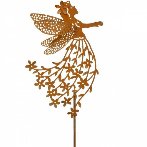 Floristik24 Enchufe decorativo flor elfo, resorte, decoración de metal, hada en un palo, pátina