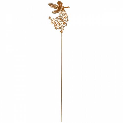 Floristik24 Enchufe decorativo flor elfo, resorte, decoración de metal, hada en un palo, pátina