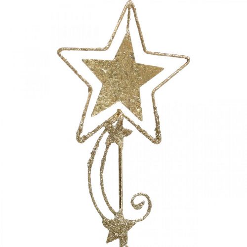 Artículo Tapón decorativo estrella dorado brillante H54cm 4pcs