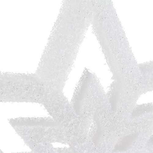 Artículo Estrella decorativa blanca, nevada 28cm L40cm 1 pieza