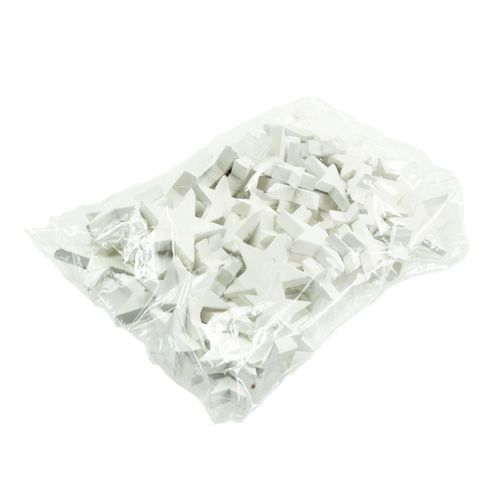 Floristik24 Estrellas de madera, decoración navideña, boda, Adviento blanco Ø3–5cm 72 piezas