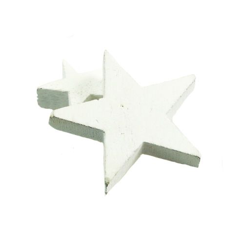 Floristik24 Estrellas de madera, decoración navideña, boda, Adviento blanco Ø3–5cm 72 piezas