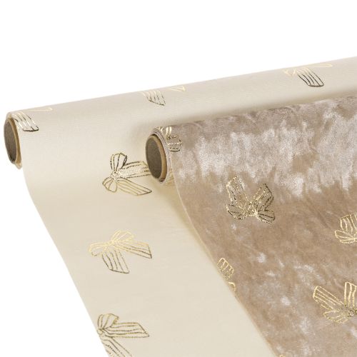 Camino de mesa, tela decorativa, estampado, lazos anchos, 35x120cm, 2 piezas comprar | Floristik24.es