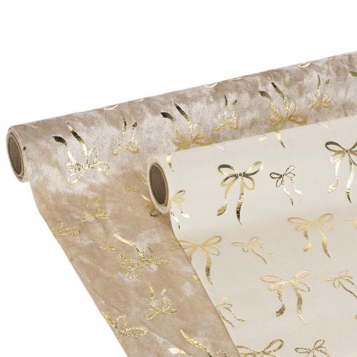 Camino de mesa, tela decorativa con lazos estrechos, en rollo, 120x35cm, 2 piezas comprar | Floristik24.es