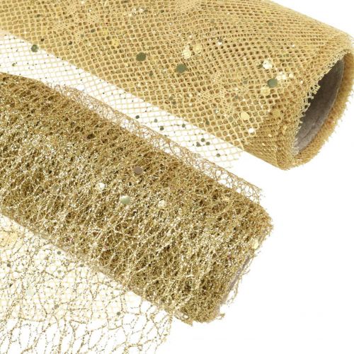 Floristik24 Mantel Tela Deco Oro Amarillo x 2 Surtido 35x200cm