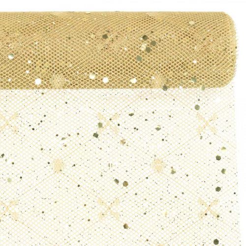 Floristik24 Mantel Tela Deco Oro Amarillo x 2 Surtido 35x200cm