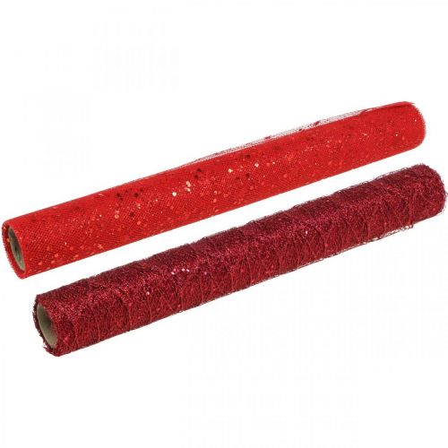 Artículo Tela Deco Navidad Poliéster Rojo x 2 surtido 35x200cm