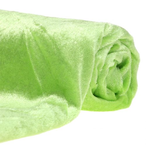 Floristik24 Tela decorativa terciopelo verde manzana 140cm x 300cm