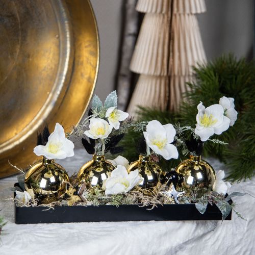 Floristik24 Bandeja decorativa metal madera bandeja metal base madera 40x13x3cm