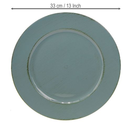 Artículo Plato decorativo de plástico plato decorativo de plástico marrón petróleo Ø33cm
