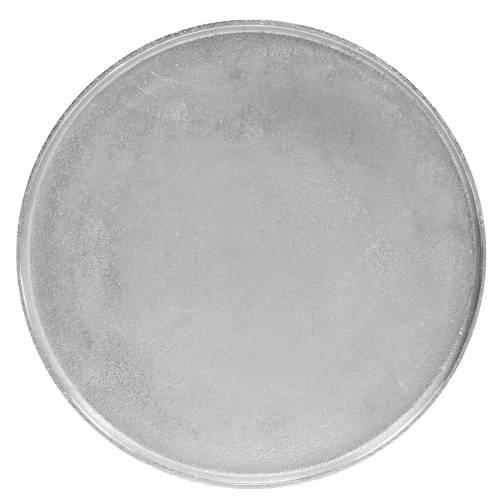 Floristik24 Plato decorativo arcilla Ø31cm plata