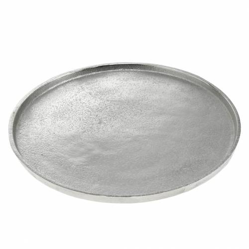 Floristik24 Plato decorativo arcilla Ø31cm plata