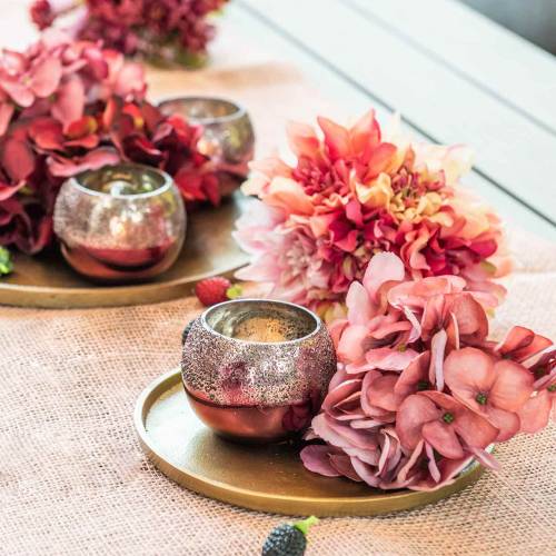 Floristik24 Plato decorativo arcilla Ø20cm oro