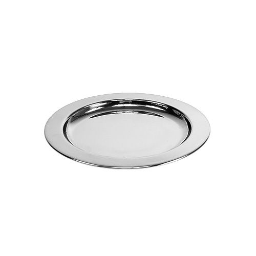 Floristik24 Plato decorativo fabricado en metal Ø10.5cm plata