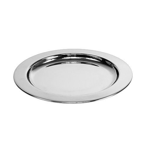 Floristik24 Placa decorativa de metal Ø14,5cm plata 1pc