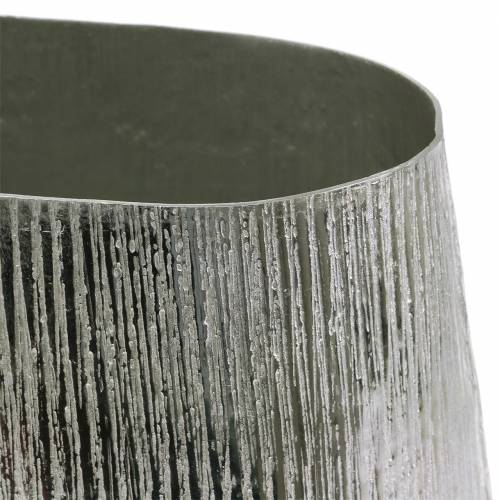 Floristik24 Maceta decorativa ovalada plata 35cm x 19cm H29cm