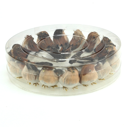 Artículo Pájaros decorativos 9cm en alambre 16 piezas