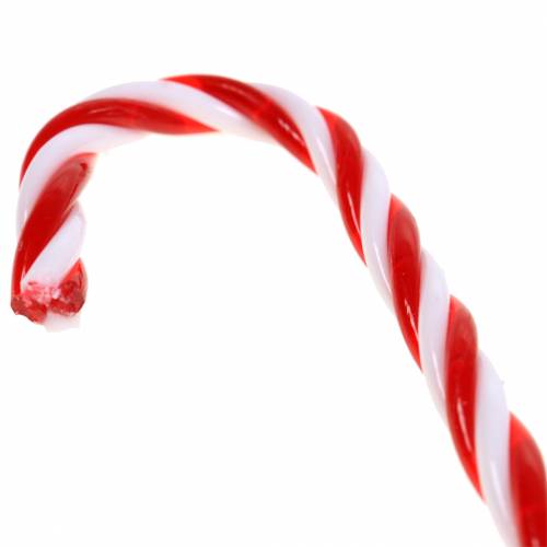 Floristik24 Bastón de caramelo decorativo rojo / blanco 9cm 6pcs