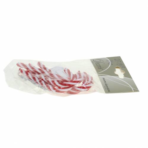 Floristik24 Bastón de caramelo decorativo rojo / blanco 9cm 6pcs