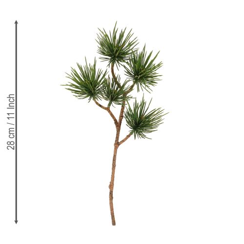 Artículo Ramas decorativas de pino artificial, ramas de pino verde, 28 cm, 6 unidades