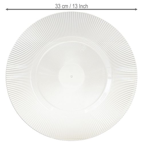 Artículo Plato decorativo con ranuras, plato de plástico, plato de plástico transparente Ø33cm