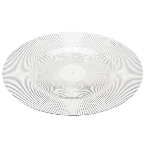 Artículo Plato decorativo con ranuras, plato de plástico, plato de plástico transparente Ø33cm