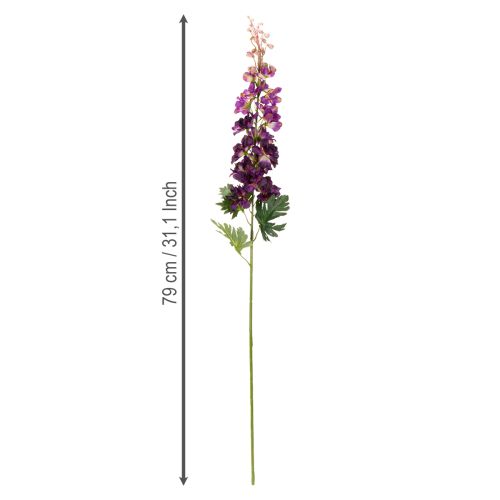 Artículo Delphinium decorativo como flor artificial para elegantes acentos florales, 79 cm, 3 piezas