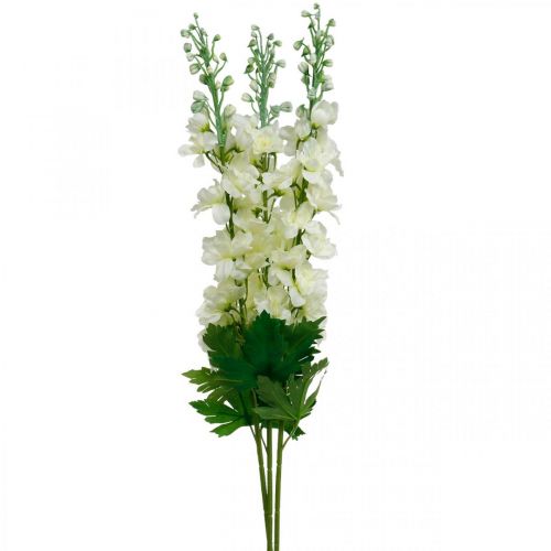 Artículo Flores artificiales de seda Delphinium blancas, flores artificiales, 3 uds.