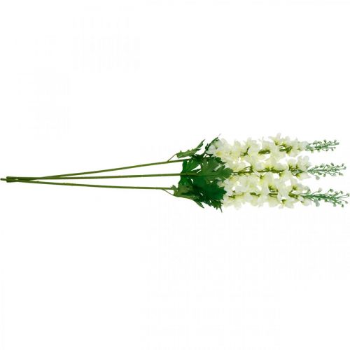 Artículo Flores artificiales de seda Delphinium blancas, flores artificiales, 3 uds.