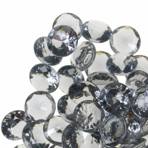 Floristik24 Piedras decorativas diamante acrílico gris Ø1,2cm 175g decoración joyería