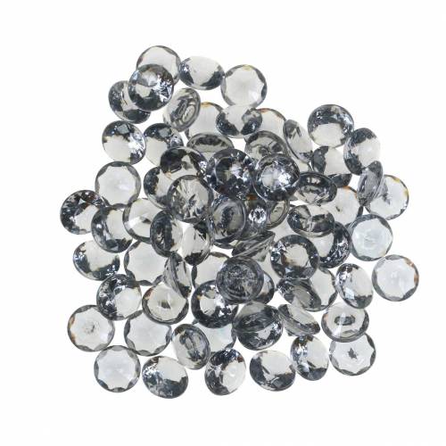 Floristik24 Piedras decorativas diamante acrílico gris Ø1,2cm 175g decoración joyería