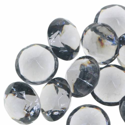 Floristik24 Piedras decorativas diamante acrílico gris antracita Ø1,8cm 150g para decoración de mesa