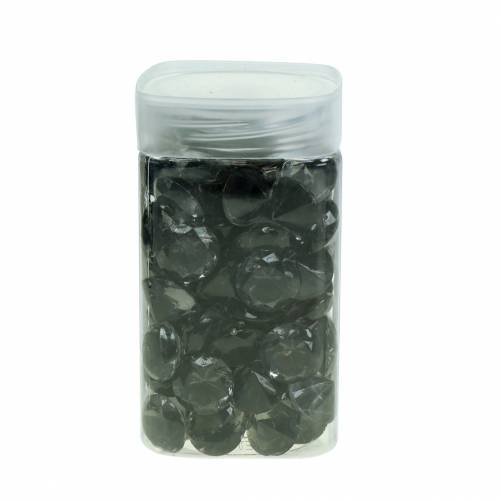 Floristik24 Piedras decorativas diamante acrílico gris antracita Ø1,8cm 150g para decoración de mesa