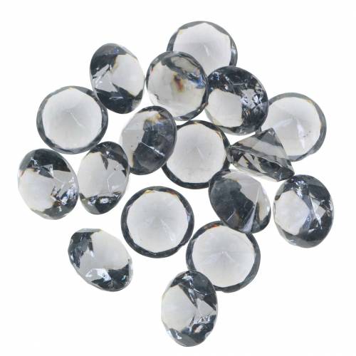Floristik24 Piedras decorativas diamante acrílico gris antracita Ø1,8cm 150g para decoración de mesa